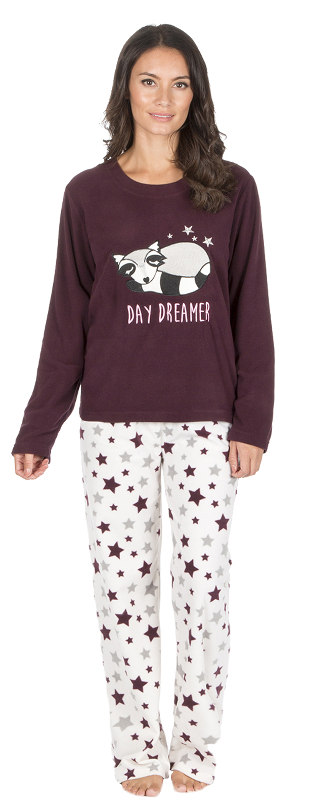 Womens Soft Fleece Pyjamas Lounge Set Twosie Warm Pjs Ladies Lounge